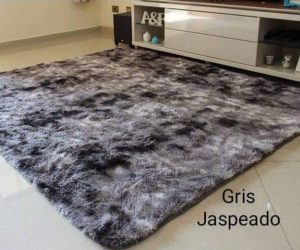 Alfombra Peludas Livianas Gris Jaspeado