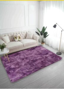 Alfombra Peludas Livianas Morado Jaspeado