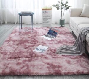 Alfombra Peludas Livianas 180x200 cm Morado Jaspeado