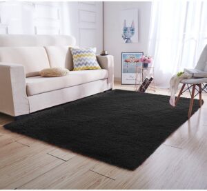 Alfombra Peludas Livianas 200x300 cm Negra