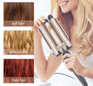 Ondulador de Pelo Profesional Triple Tubo para Rulos