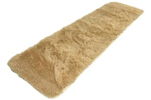 Alfombra Peludas Livianas Pasilleras 55x200 cm Beige Lisa