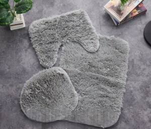 Set de Baño Peludo 3 Piezas Gris