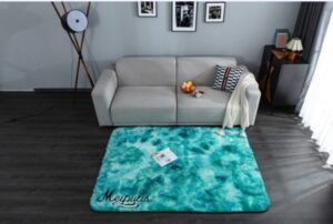 Alfombra Peludas Livianas 200x300 cm Turquesa Jaspeado