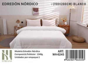 Plumón Nórdico de Seda 1 Plaza 150x200 cm Color Blanco