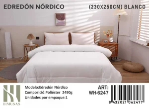 Plumón Nórdico de Seda 2 Plazas 230x250 cm Color Blanco