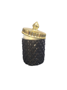 Bombonera de resina Negra con tapa