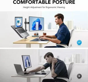 Soporte Brazo Doble para Monitor Notebook Escritorio - imagen 3