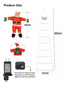 Escalera de Luces LED Multicolor con Papá Noel - imagen 4