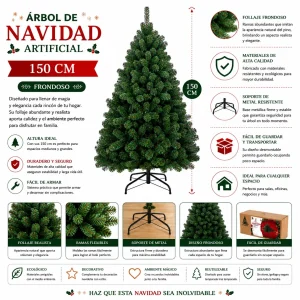 Arbol de Navidad Artificial de Pino Frondoso 150Cm Sds34