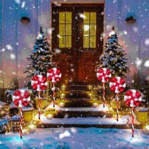 Bastones de Caramelo Solares LED 45 cm Pack de 5 - imagen 3