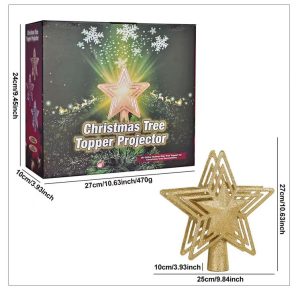 Estrella LED para Punta de Árbol de Navidad Dorada - imagen 2