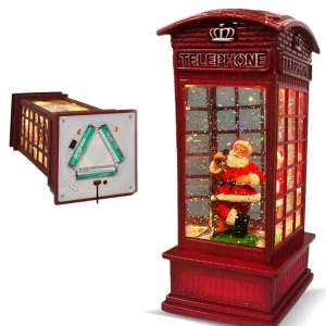 Farol LED Musical Cabina Telefónica Viejo Pascuero Rojo - imagen 3