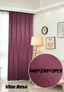 Pack de 2 Paños de Cortinas Terciopelo Medidas 140x230 cm Burdeo