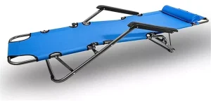 Silla Plegable Reposera Portátil Playa Camping Campo Azul Eléctrico - imagen 3