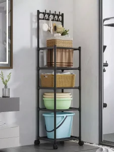 Estante Organizador de Baño Cocina Sala Multifuncional Color Negro - imagen 2