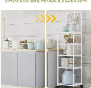 Estante Organizador de Baño Cocina Sala Multifuncional Color Blanco - imagen 2