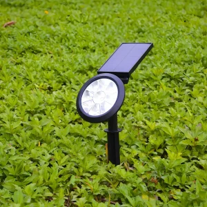 9 LED Solar Césped Luz Foco al Aire Libre Jardín Color Negro - imagen 4