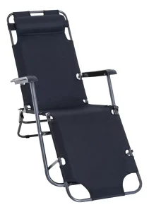 Silla Plegable Reposera Portátil Playa Camping Campo Negro