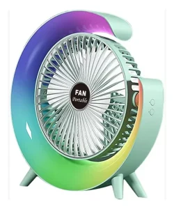 Ventilador de Escritorio RGB Multicolor Lámpara Portátil USB