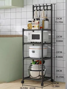 Estante Organizador de Baño Cocina Sala Multifuncional Color Negro - imagen 3