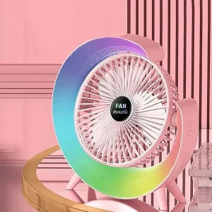 Ventilador de Escritorio RGB Multicolor Lámpara Portátil USB - imagen 2