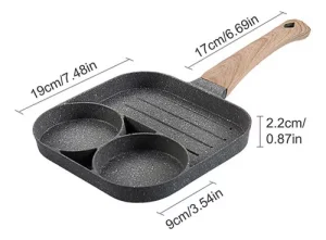 Sartén Manual Multiuso para Huevos Hamburguesa Antiadherente 3 Tazas - imagen 2