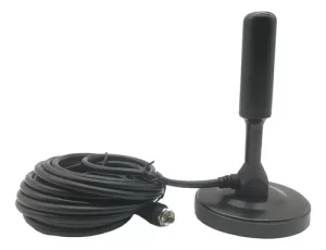 Antena TV Digital Abierta HD Tvd Interior 360 Coaxial Color Negro