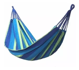 Hamaca Plazas 100% Algodón Color Azul y Verde