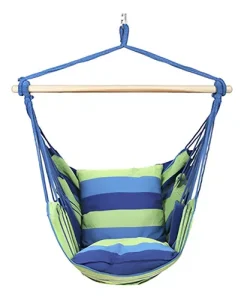 Silla Hamaca Colgante Camping Columpio al Aire Libre Jardín Azul