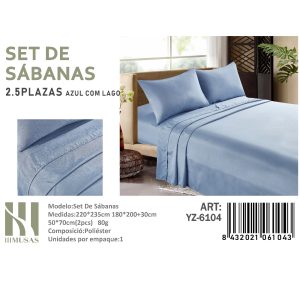 Set De Sabanas King Color Azul 150 Hilos + 2 Funda De Almohada - Angeles del Hogar Chile