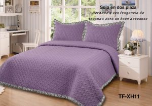 Cobertor Quilts de verano Cubrecama 2 Plazas con Bordados Morado