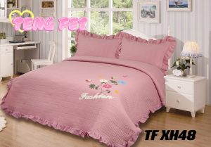 Cobertor Quilts de verano Cubrecama 2 Plazas con Bordados Fl Rosa Vieja