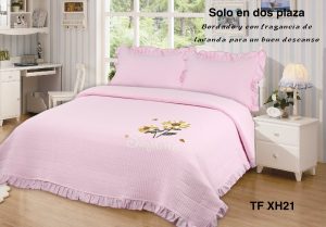 Cobertor Quilts de verano Cubrecama 2 Plazas con Bordados Fl Rosagirasol