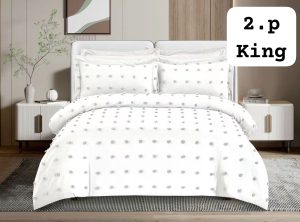 Cobertor Quilts de verano Cubrecama 2 Plazas con Puntos Blanco