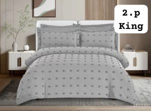 Cobertor Quilts de verano Cubrecama 2 Plazas con Puntos Gris