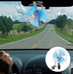 Ventilador Pinza para Auto Metálico 6 Pulgadas 12 Voltios Oscilante