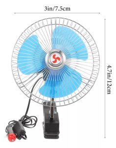 Ventilador Pinza para Auto Metálico 6 Pulgadas 12 Voltios Oscilante - imagen 3