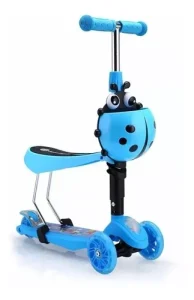 Scooter Monopatín 3 en 1 Ajustable Azul