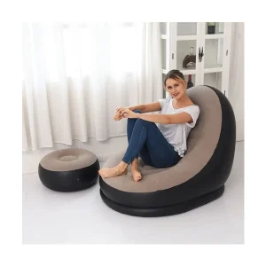 Sofá Silla Sillón Inflable con Reposa Pies Color Café - imagen 3