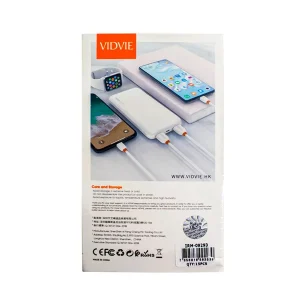 Cargador Portátil 10000MAH PB747 Vidvie Color Blanco - imagen 3