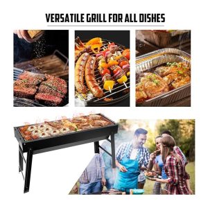 Parrilla de Carbón Portátil Plegable de Mesa Picnic Viajes - imagen 4