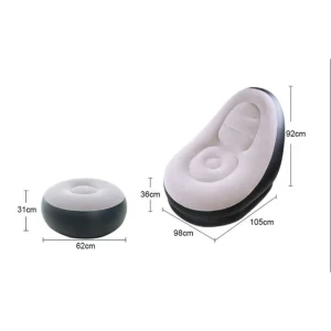 Sofá Silla Sillón Inflable con Reposa Pies Color Café - imagen 4