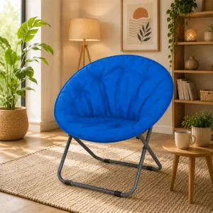 Silla Redonda Plegable Poliéster Azul