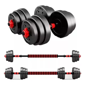 Set De Mancuernas Ajustables De 30 kg Con Barra De Extension - Angeles del Hogar Chile