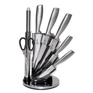 Juego de cuchillos con base 7 piezas acero inoxidable moderno - imagen 3