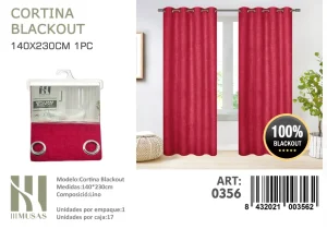 Cortinas blackout pack 2 Panos 140x230 Color Rojo - Angeles del Hogar Chile