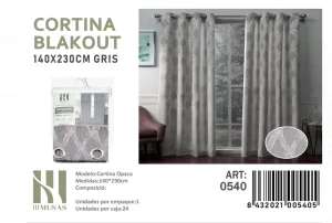 Cortinas blackout pack 2 Paños 140x230 con Diseño Gris