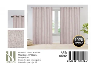Cortinas blackout pack 2 Paños 140x230 Color Rosa