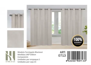 Pack De 2 Panos De Cortinas Terciopelo Medidas 140x230 Cm Color Beige - Angeles del Hogar Chile